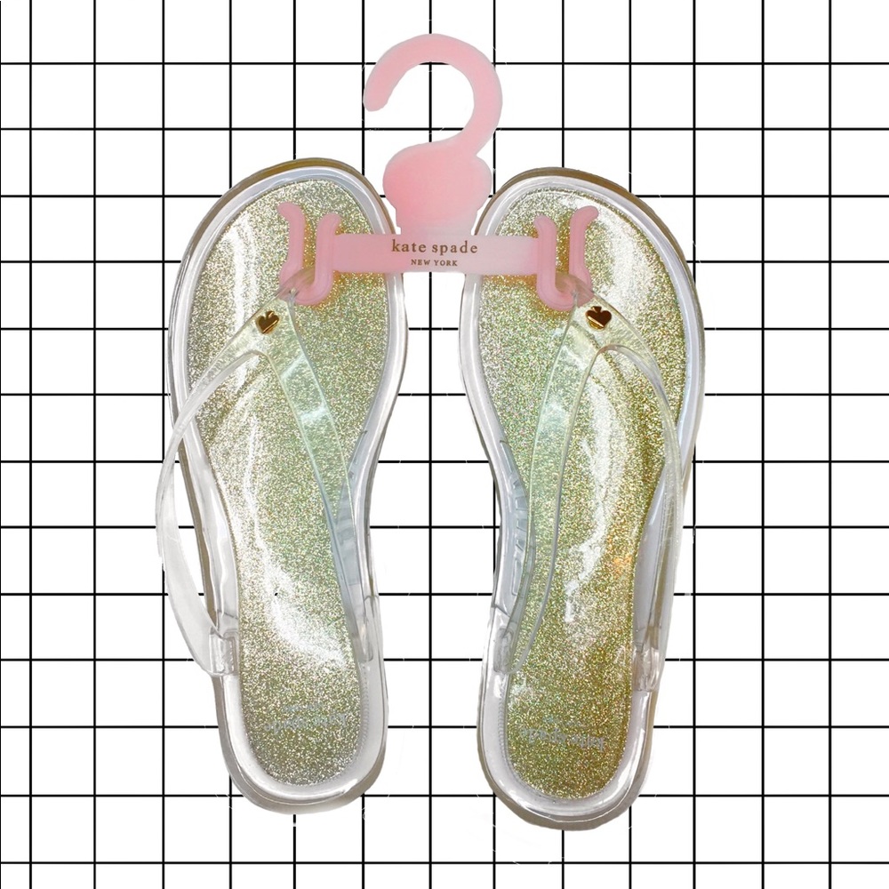 NWOT Kate Spade New York Glitter Gold Jelly Sandal